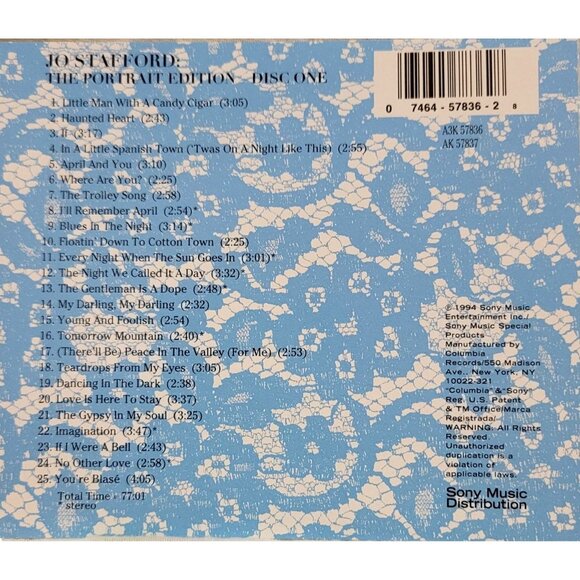 Jo Stafford The Portrait Edition Music CD 3-Disc Box Set 37310cd - Picture 6 of 6